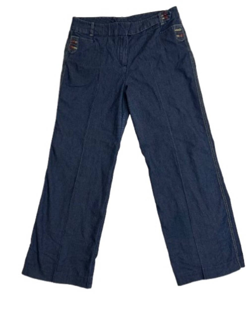 Larry Levine Stretch Denim Trouser Jeans Women’s 12 Wide Leg Career Pants - Picture 2 of 8